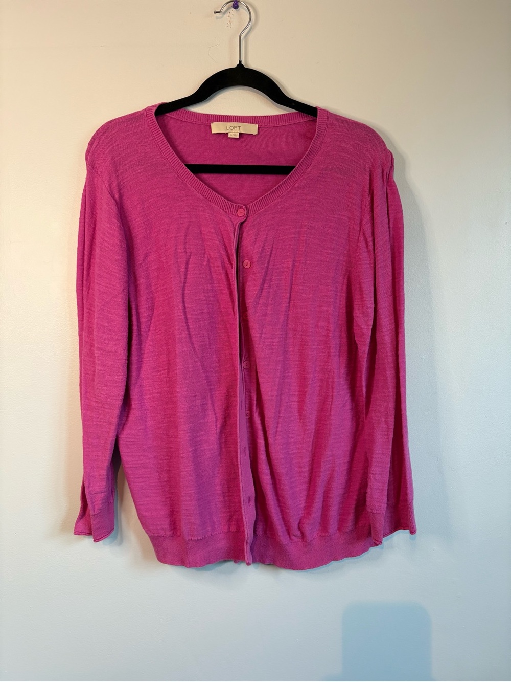 LOFT Women’s Fuschia Button Cardigan Sweater